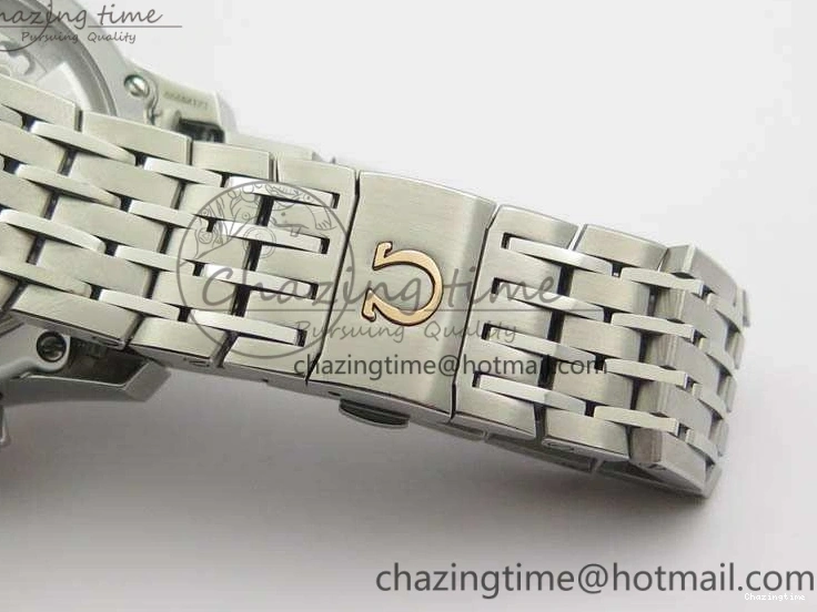 0409 HighQuality De Ville Chronograph SS OMF 1:1 Best Edition White Dial On SS Bracelet A 8151